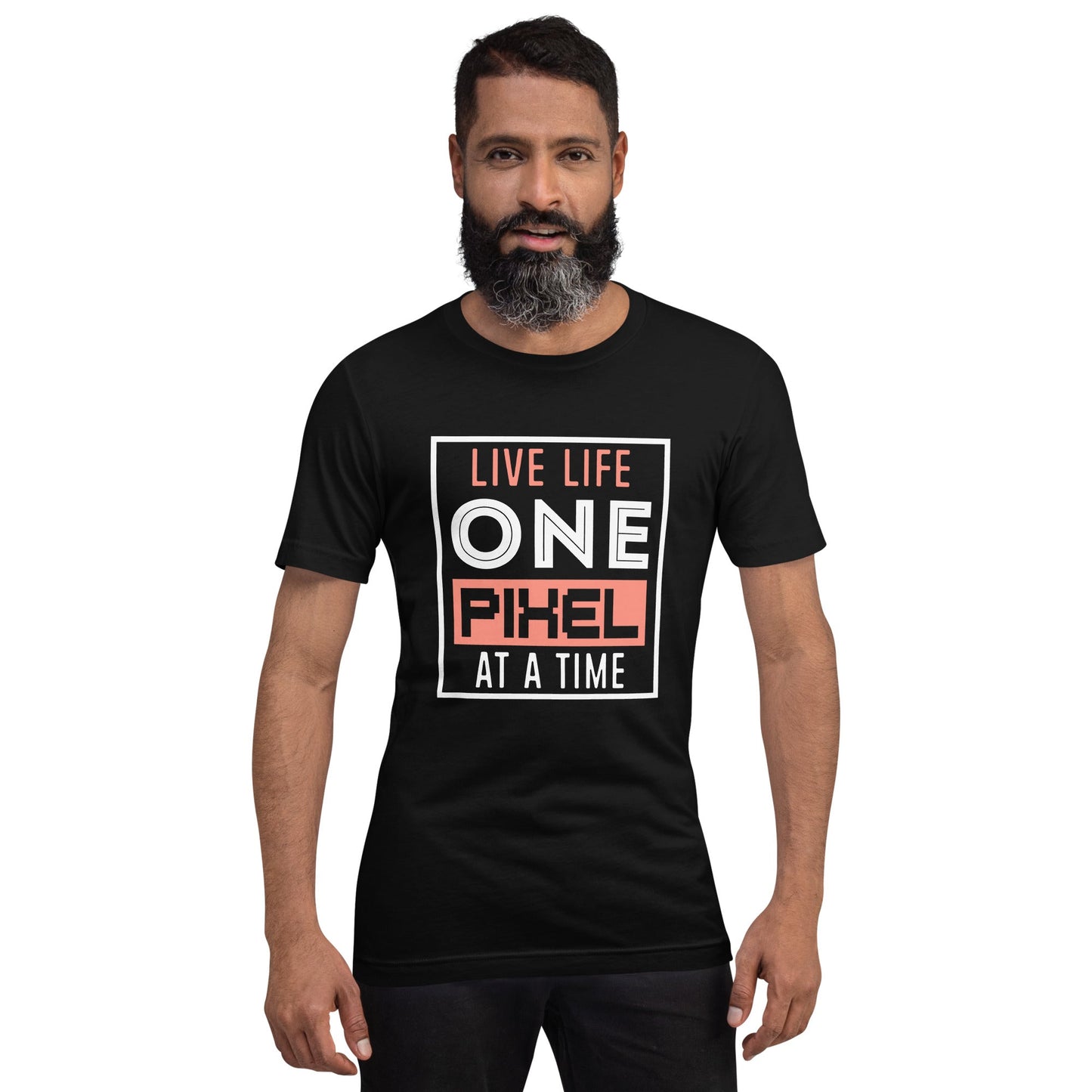 Mens Live Life One Pixel At A Time T-shirt - Pixellly ANZ